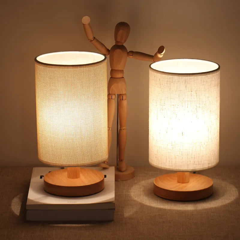 Lampă de noptieră din lemn - Lampă elegantă din lemn